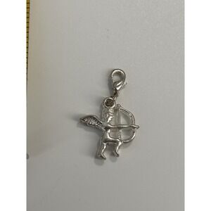 Vintage Sterling Silver Cupid W/ Bow & Arrow Charm Pendant